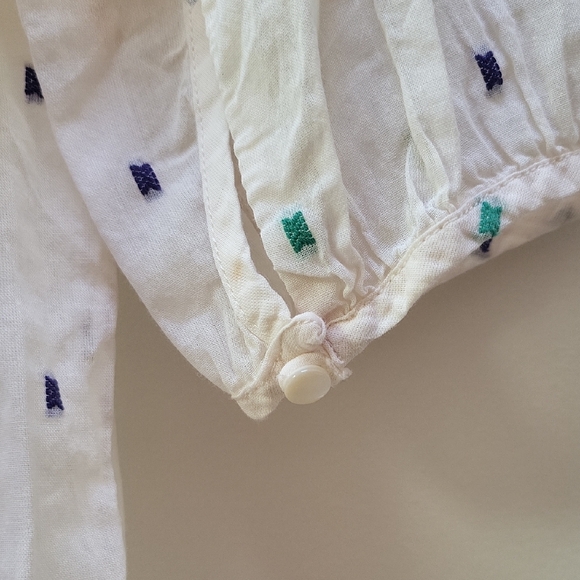 J. Crew Ivory Dot Peasant Top, XS - Picture 4 of 7
